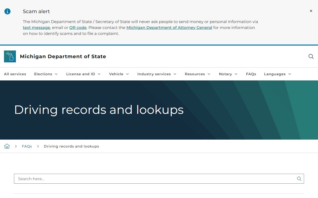Eaton County traffic court records Michigan driver and vehicle records FAQ