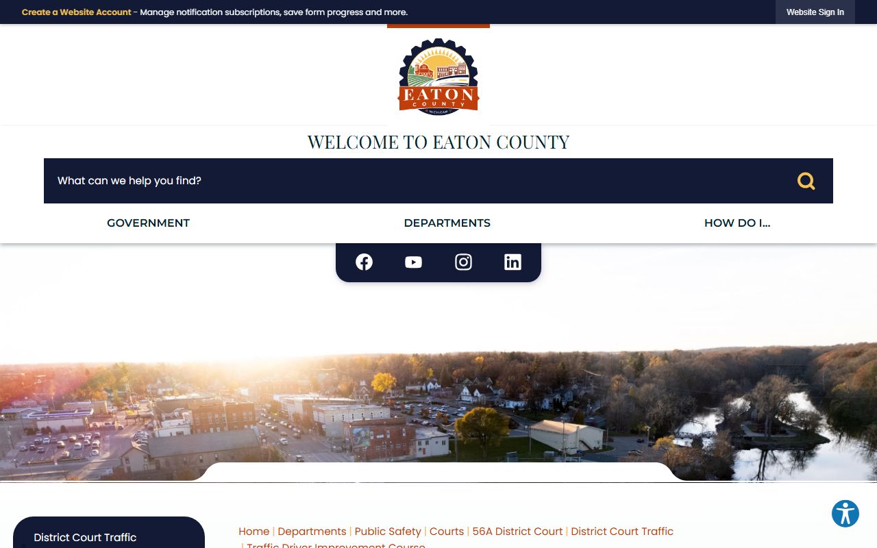 Eaton County traffic court records driver improvement course page