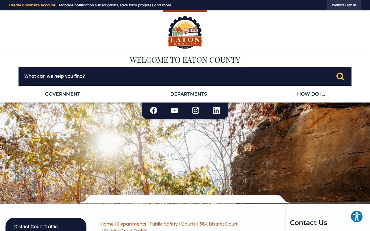 Eaton County traffic court records district court traffic division page