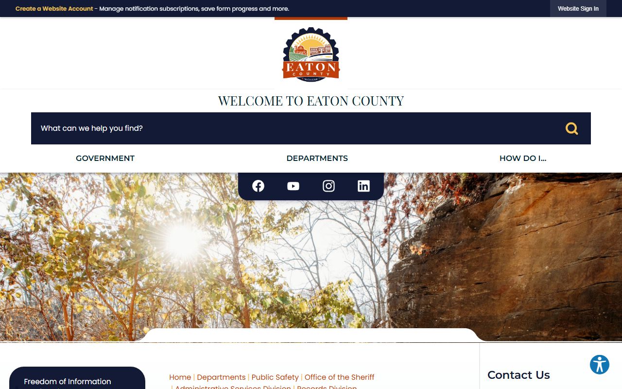 Eaton County warrant records division contact page