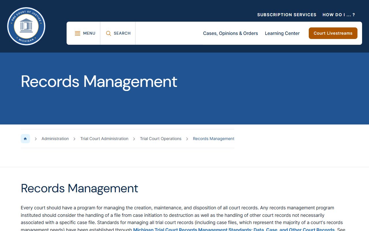 Eaton County Court records management overview