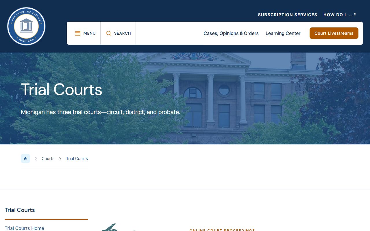 Eaton County Court records Michigan trial court structure