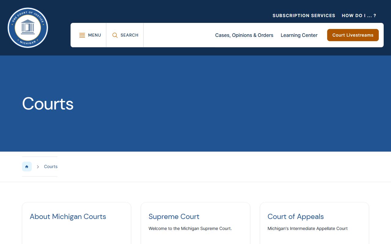Eaton County Court records Michigan judiciary page
