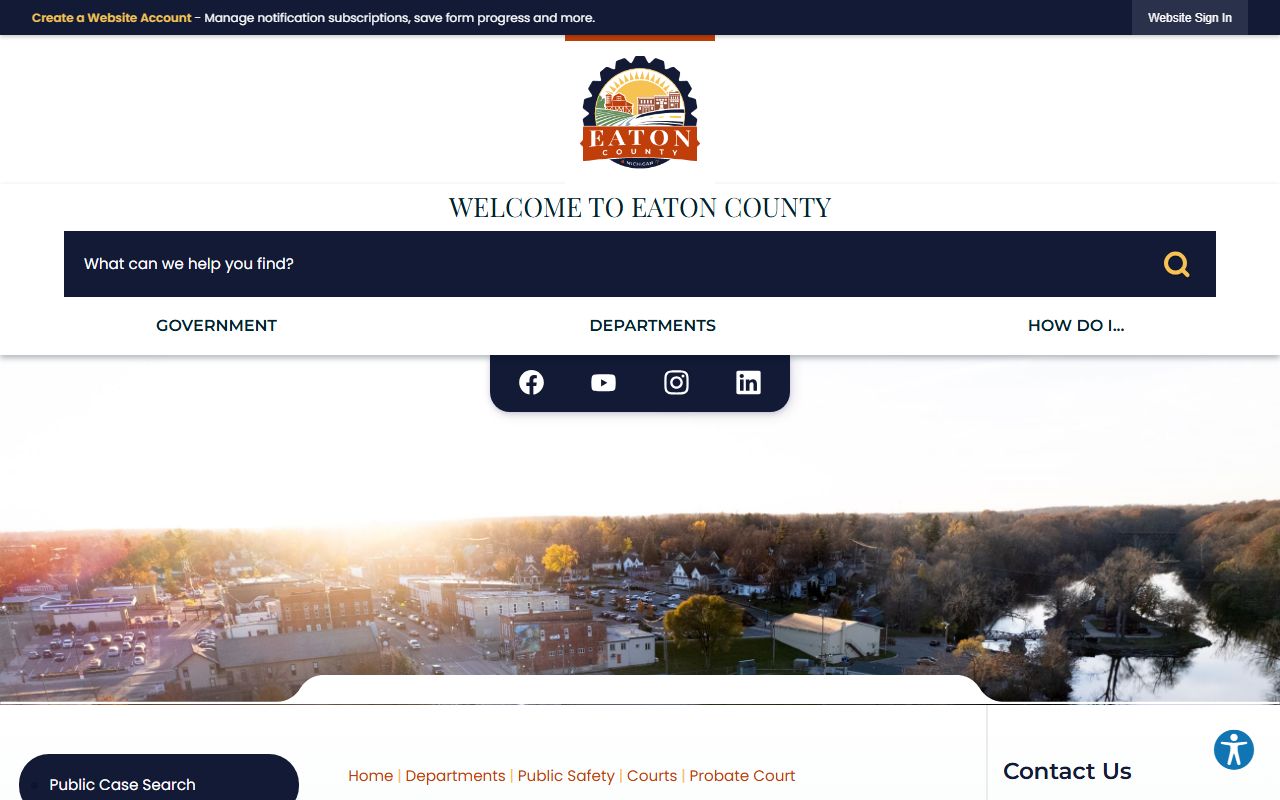 Eaton County probate court records page